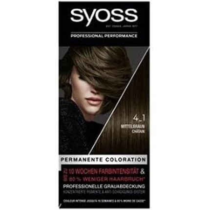 

Syoss Color Coloration 4_1 Средне-коричневый перманентный краситель уровня 3 115 мл