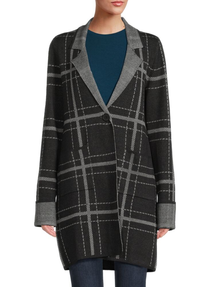 

Свободный кардиган в клетку Duster Ellen Tracy, цвет Charcoal