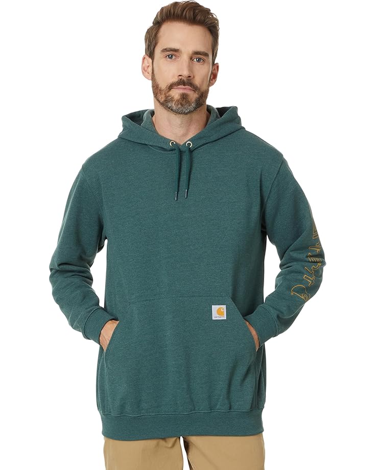 

Толстовка Carhartt Loose Fit Midweight Logo Sleeve Graphic Sweatshirt, цвет Frosted Balsam Heather