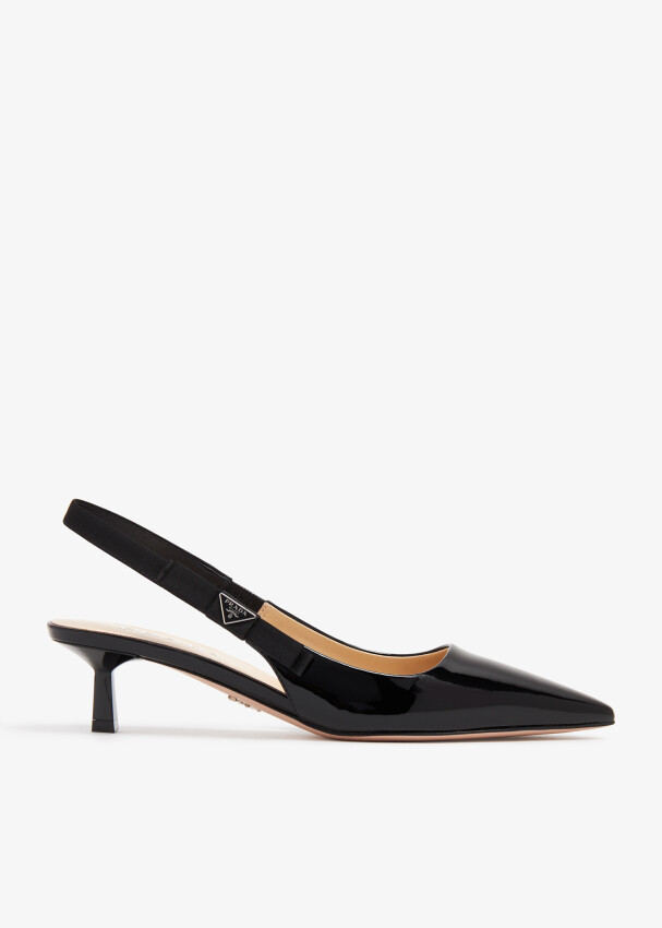 цена Туфли Prada Patent Leather Slingback, черный