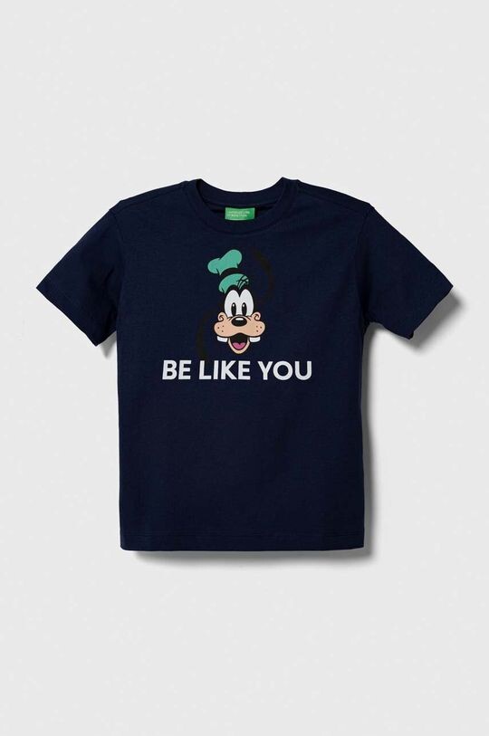 

Хлопковая футболка детская для Диснея United Colors of Benetton, темно-синий