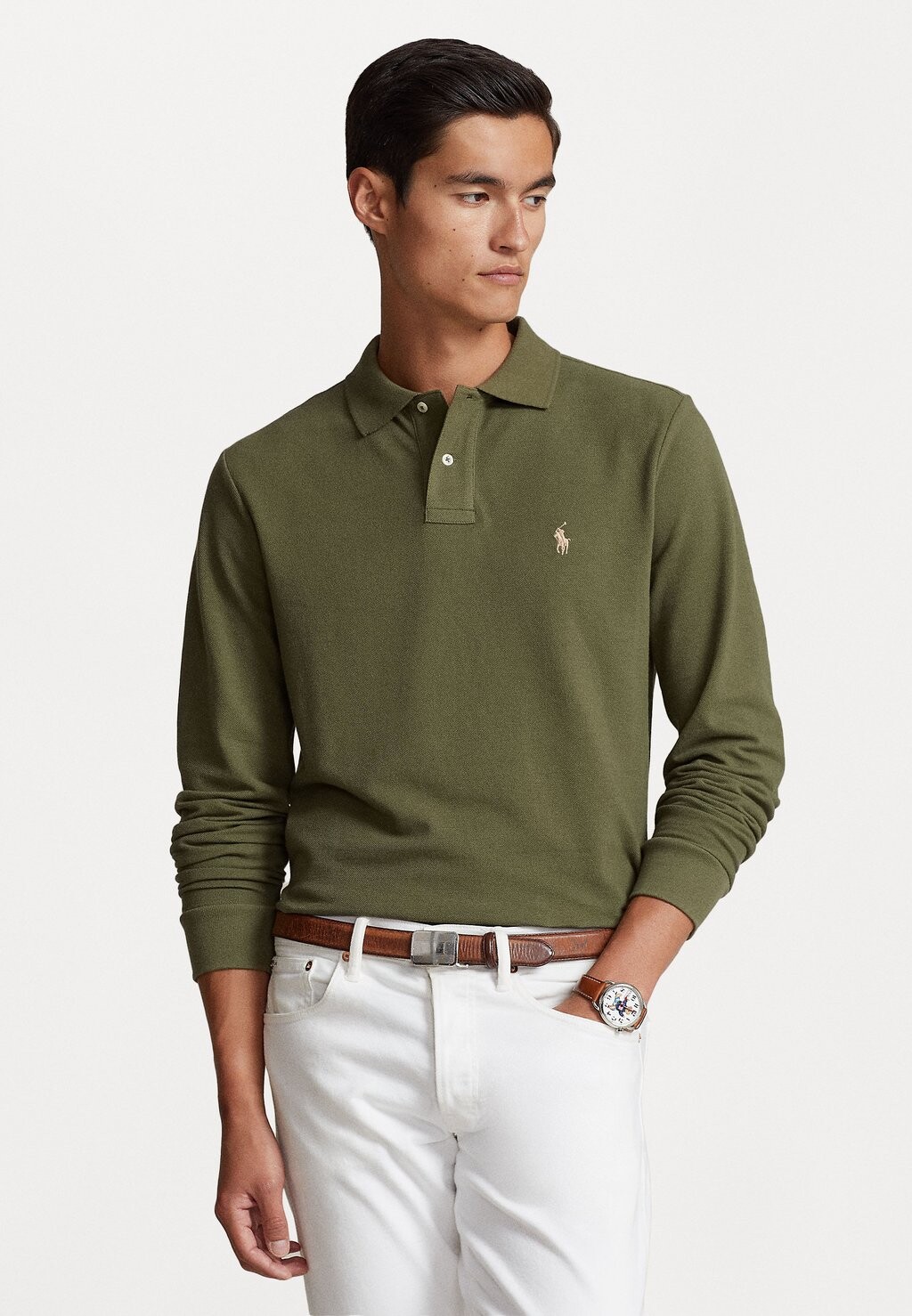 

Рубашка-поло CUSTOM SLIM FIT Polo Ralph Lauren, тёмно-шалфейный