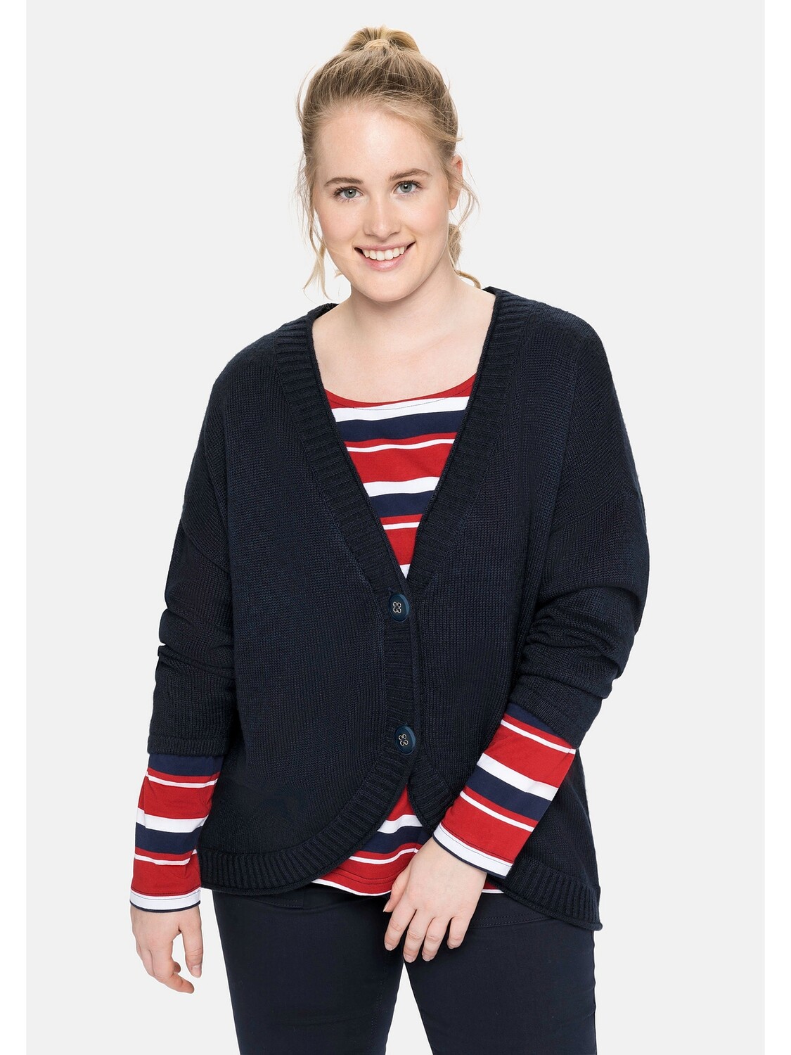 

Кардиган sheego Strickjacke, ночной синий