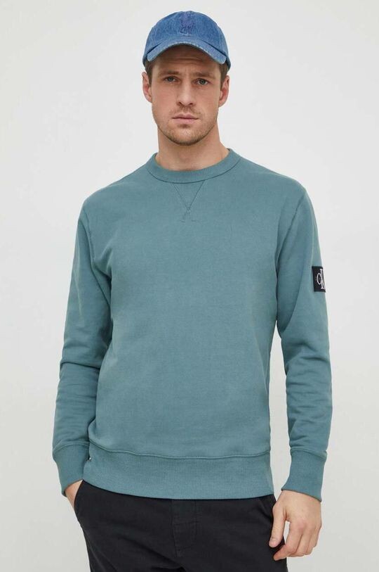 

Хлопковая толстовка Calvin Klein Jeans, бирюзовый