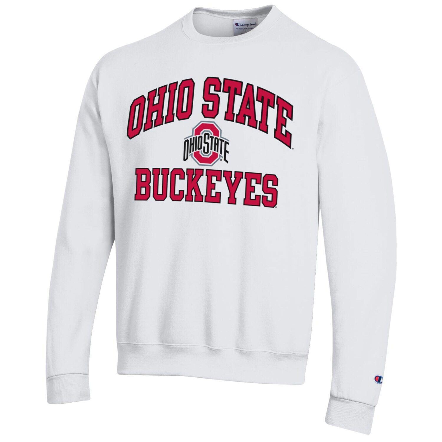 

Мужской белый пуловер Ohio State Buckeyes High Motor Champion