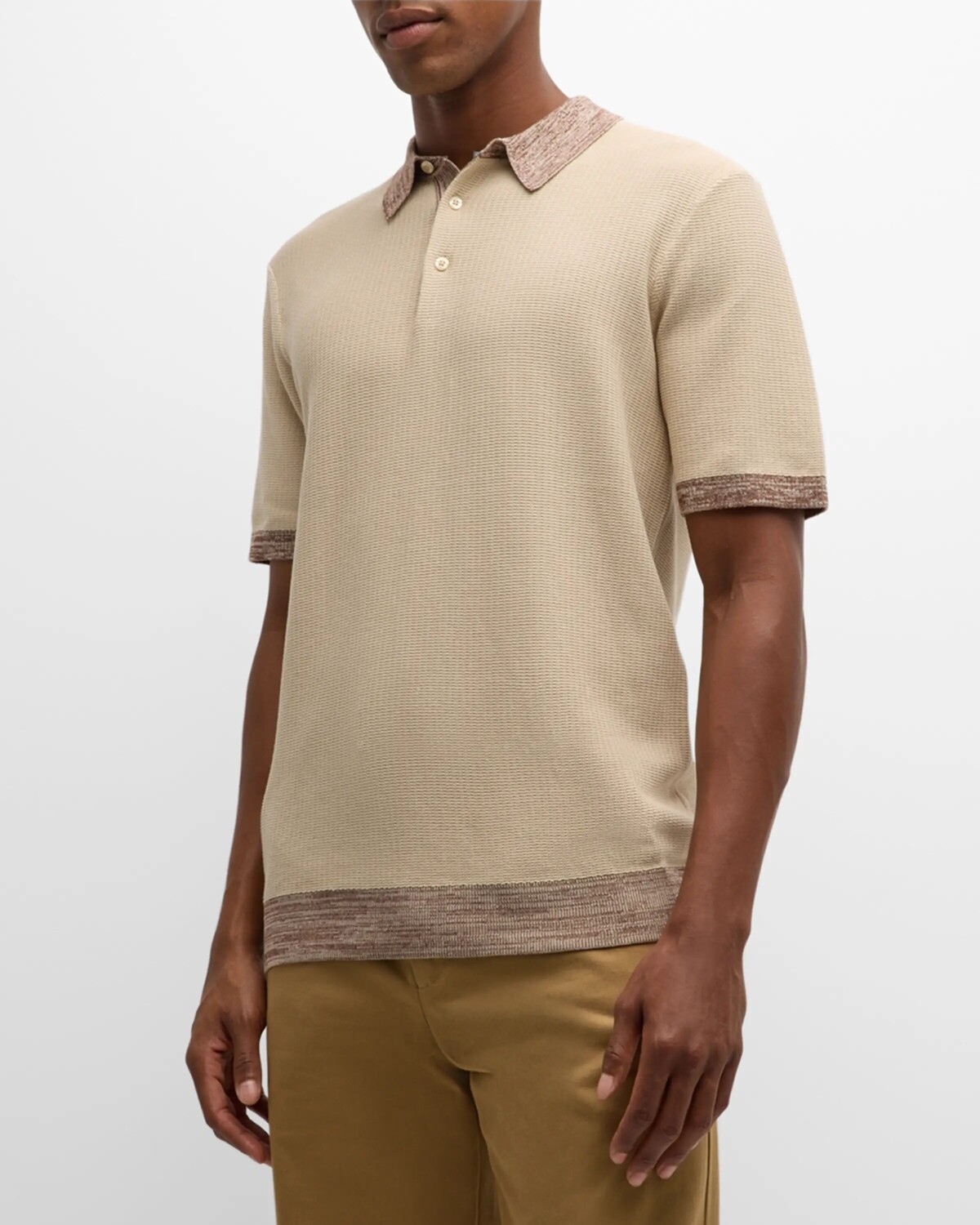 

Мужская рубашка поло структурной вязки Scotch & Soda, цвет Parchment