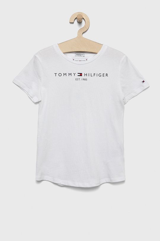 Детская хлопковая футболка Tommy Hilfiger, белый