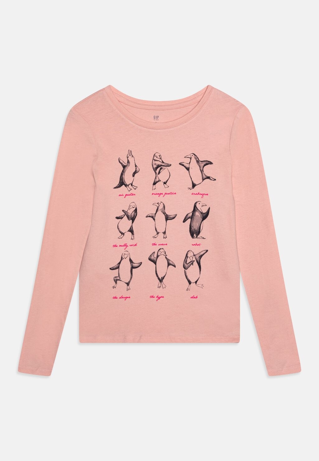 

Футболка с длинным рукавом GAP, стандартный розовый