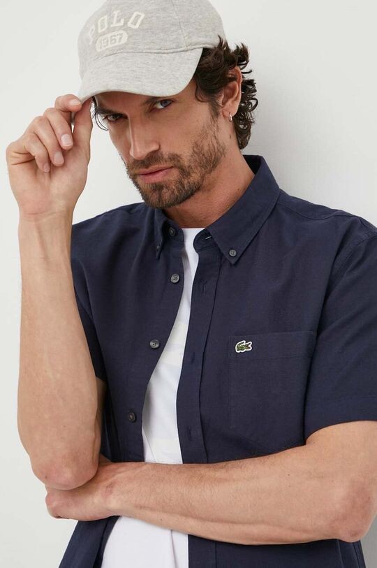 

Рубашка из хлопка Lacoste, темно-синий