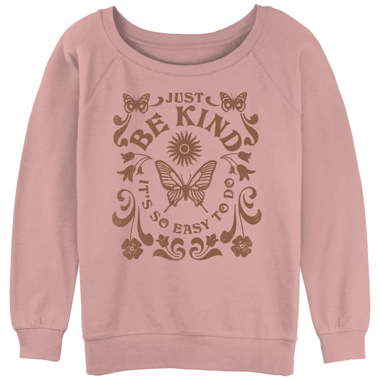 Махровый пуловер с напуском и рисунком «Просто будь добр, это так легко сделать» для юниоров