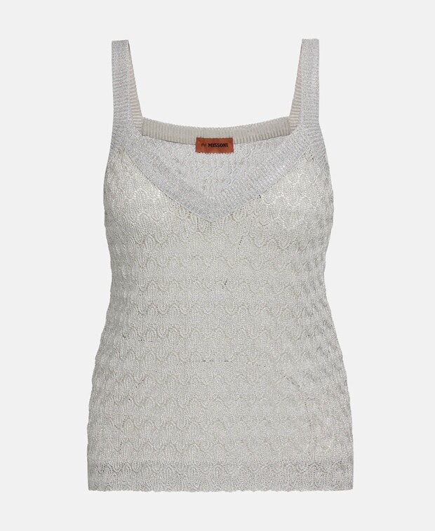 

Вязаный топ Missoni, серебряный