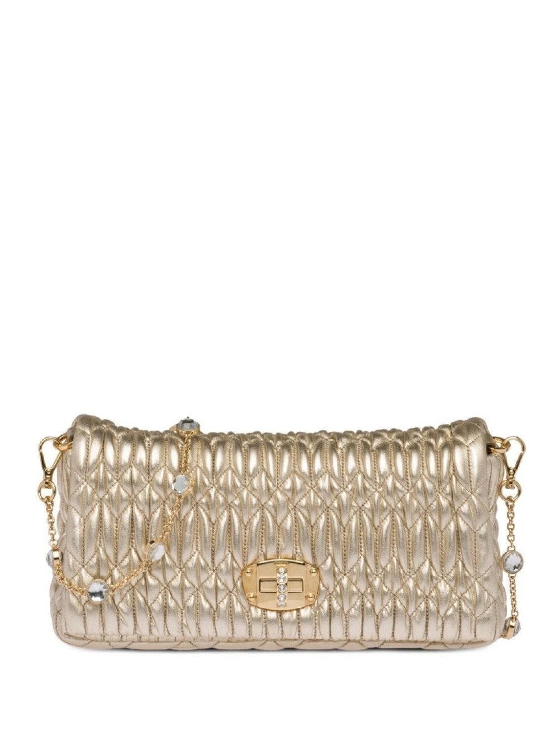 

Miu Miu сумка Miu Crystal Cloqué, золотистый