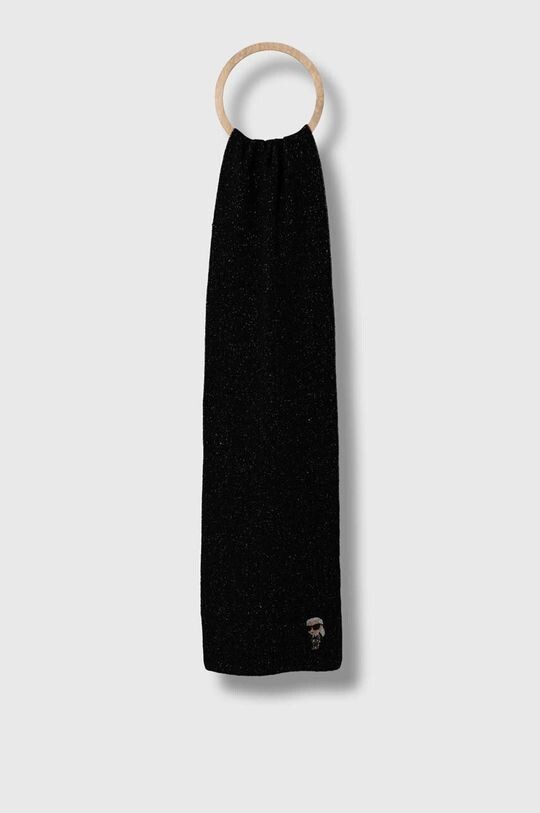 

Шерстяной шарф Karl Lagerfeld, черный