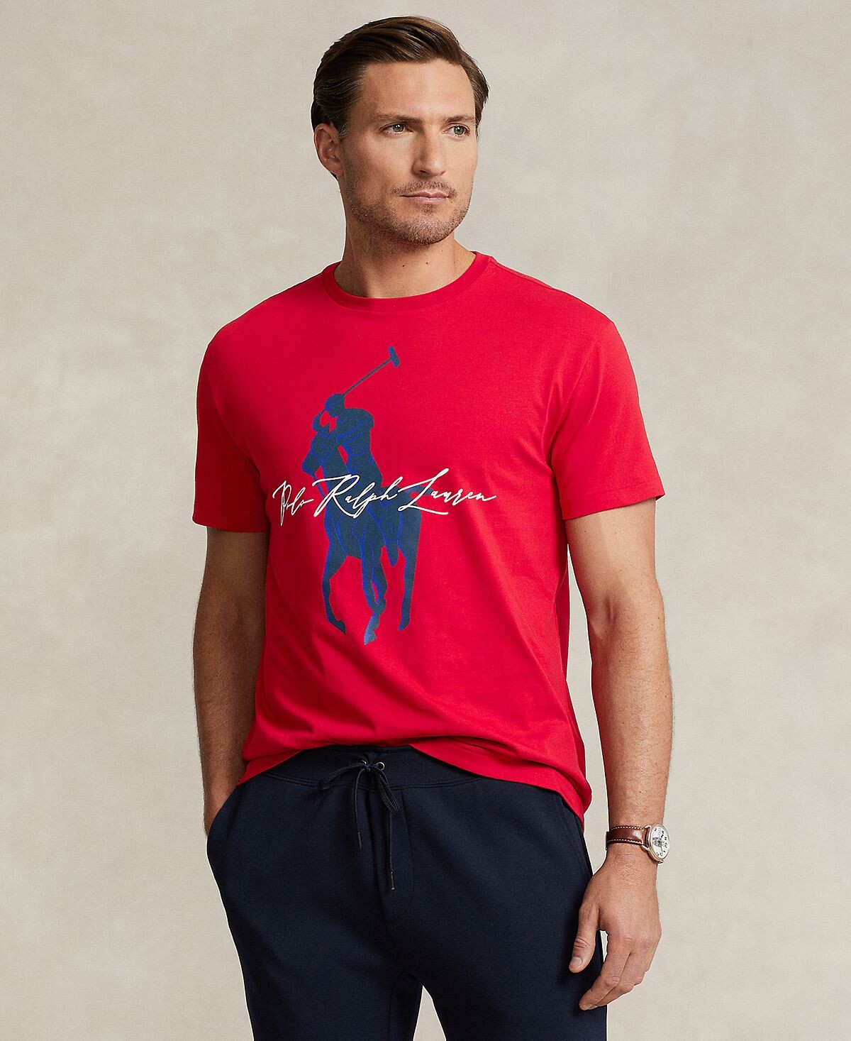 

Мужская хлопковая футболка классического кроя из джерси Big Pony Polo Ralph Lauren