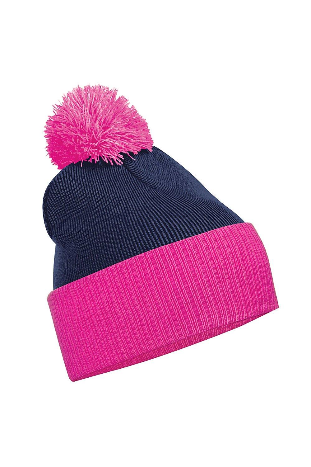 Двухцветная зимняя шапка-бини Snowstar Duo Beechfield, темно-синий