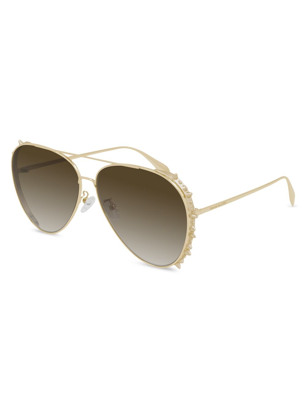 

Металлические солнцезащитные очки Rebellion 63MM Pilot Alexander McQueen, золотой