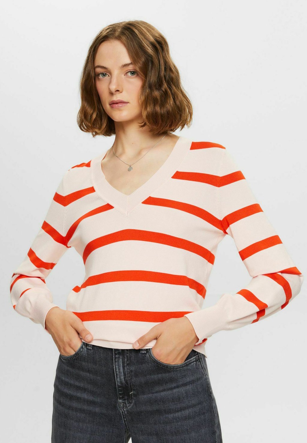 Вязаный свитер Esprit Collection, светло-красный футболка с принтом esprit светло серый