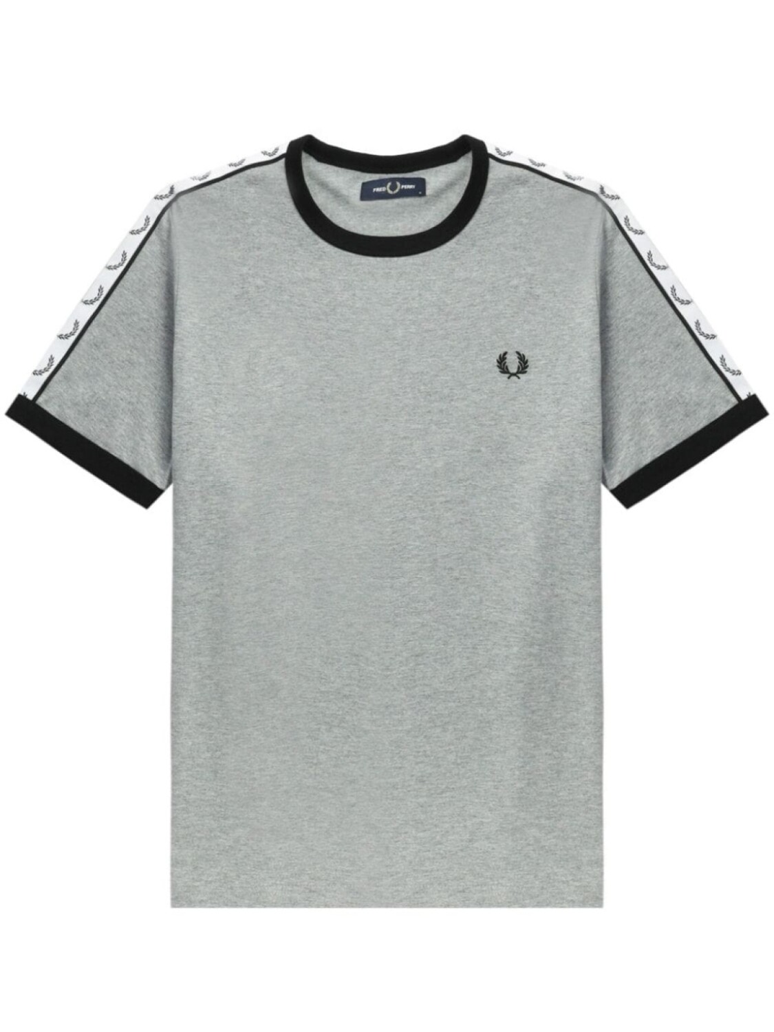 Хлопковая футболка с вышитым логотипом Fred Perry, серая
