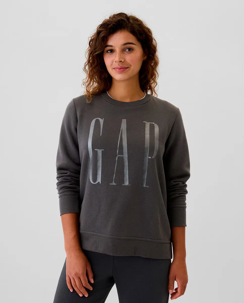 

Однотонная женская толстовка с логотипом бренда Gap, темно-серый