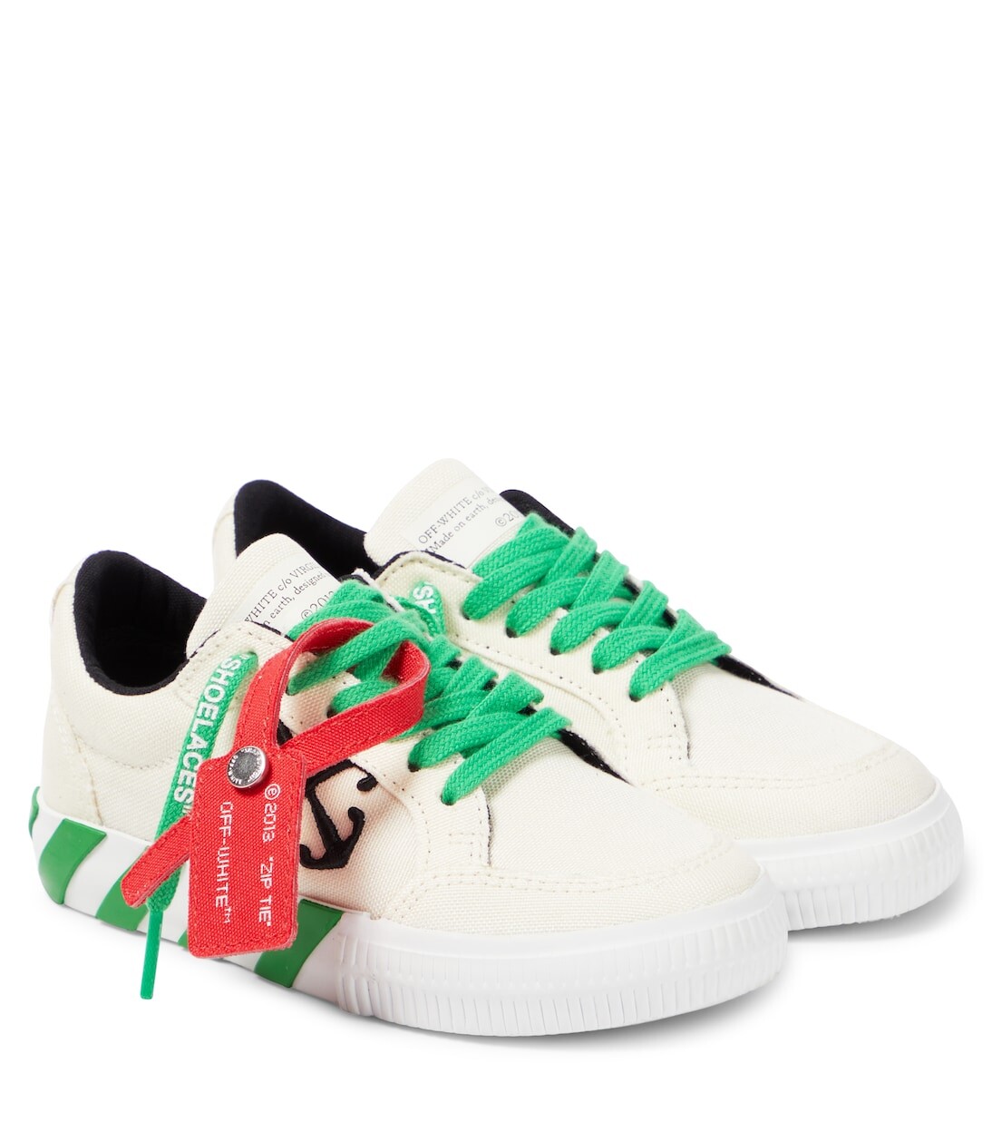

Низкие кроссовки из вулканизированной кожи Off-White Kids, зеленый