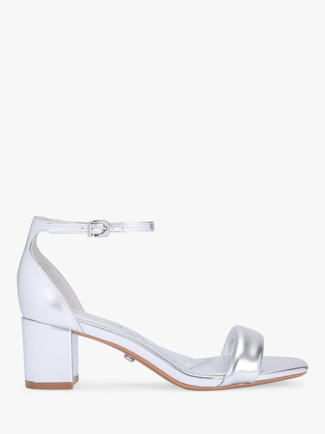

Сандалии Carvela Second Skin на блочном каблуке, серебристый
