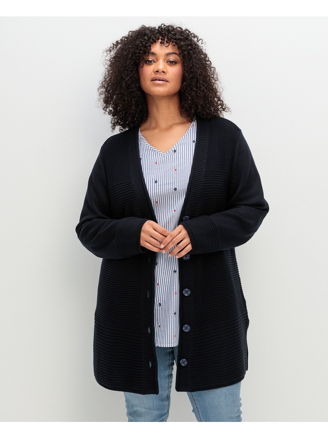 

Кардиган sheego Longstrickjacke, цвет tiefblau