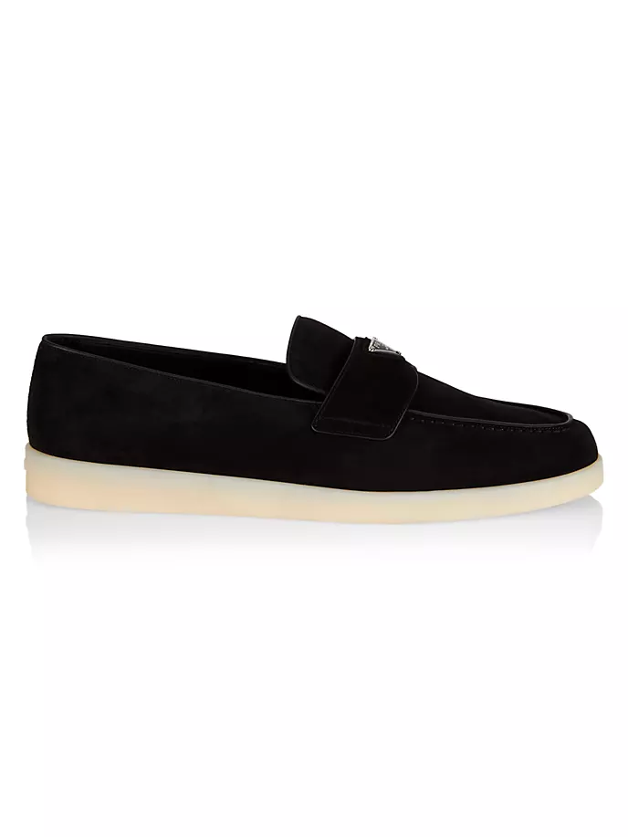 

Замшевые лоферы Prada, цвет nero
