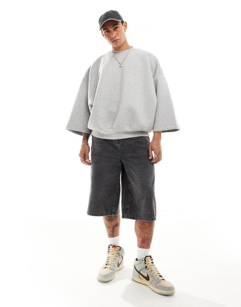 

Серый меланжевый свитшот в стиле oversized ASOS DESIGN Extreme