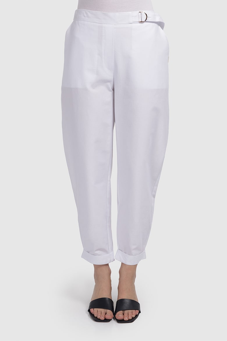 Укороченные брюки с завышенной талией Helmidge, белый укороченные брюки с завышенной талией s oliver мультиколор