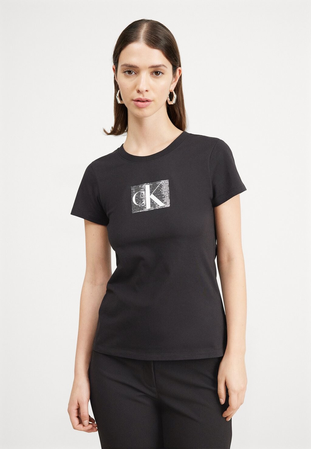 

футболка с принтом SEQUIN SLIM TEE Calvin Klein Jeans, черный