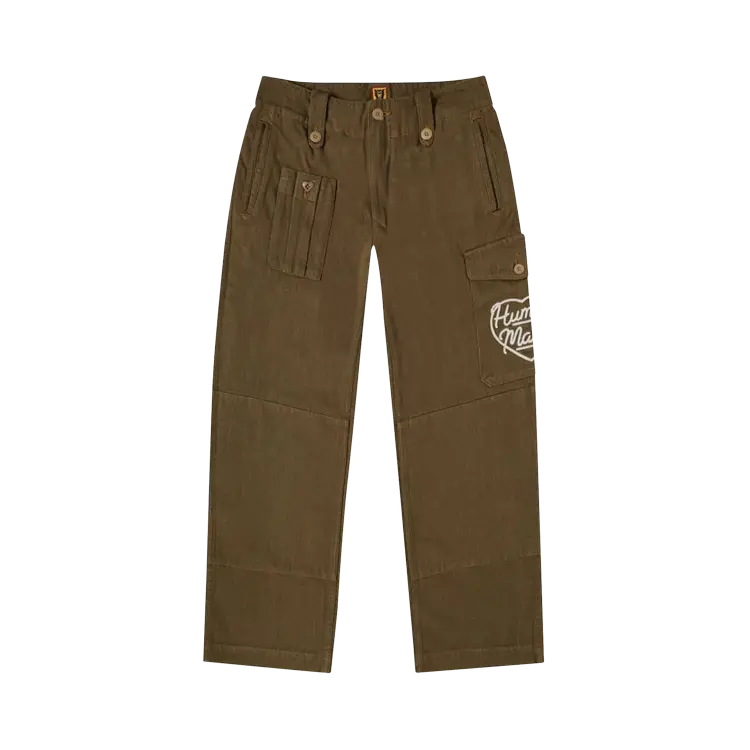 

Брюки карго Human Made Military Denim 'Olive Drab', зеленый