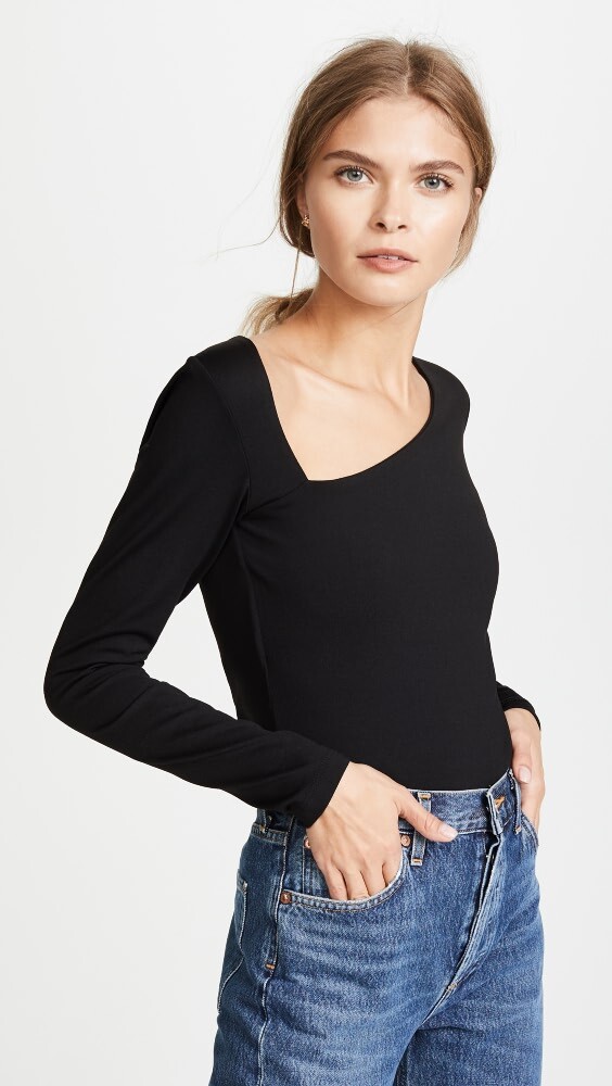 

Топ Susana Monaco Laurene Diagonal Neck, черный