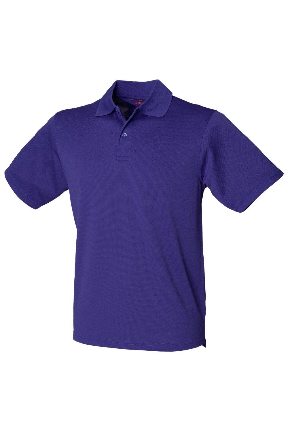 Рубашка поло Coolplus из пике Henbury, фиолетовый рубашка поло coolplus из пике henbury зеленый