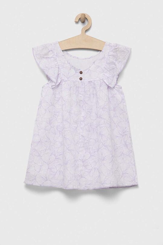 

Детское льняное платье United Colors of Benetton, фиолетовый