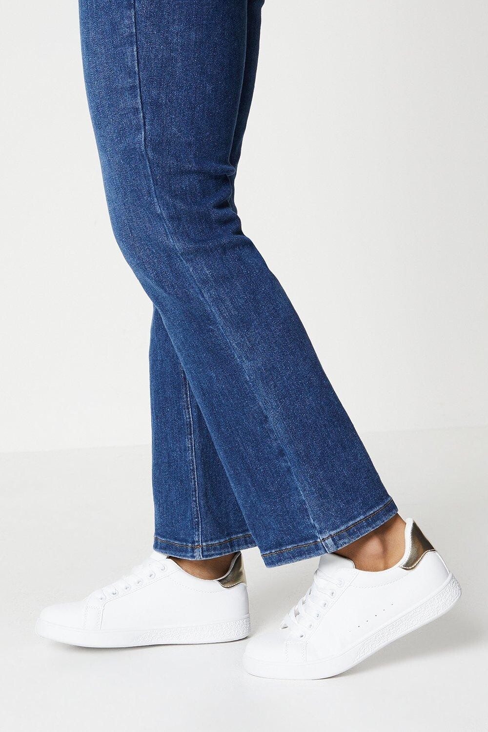 

Кроссовки на плоской подошве Birdie Gold Detail Lace Up Trainers Oasis, белый