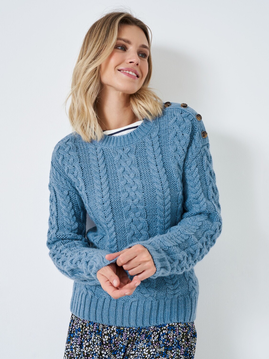 

Джемпер из смесовой шерсти Aubree Crew Clothing, голубой