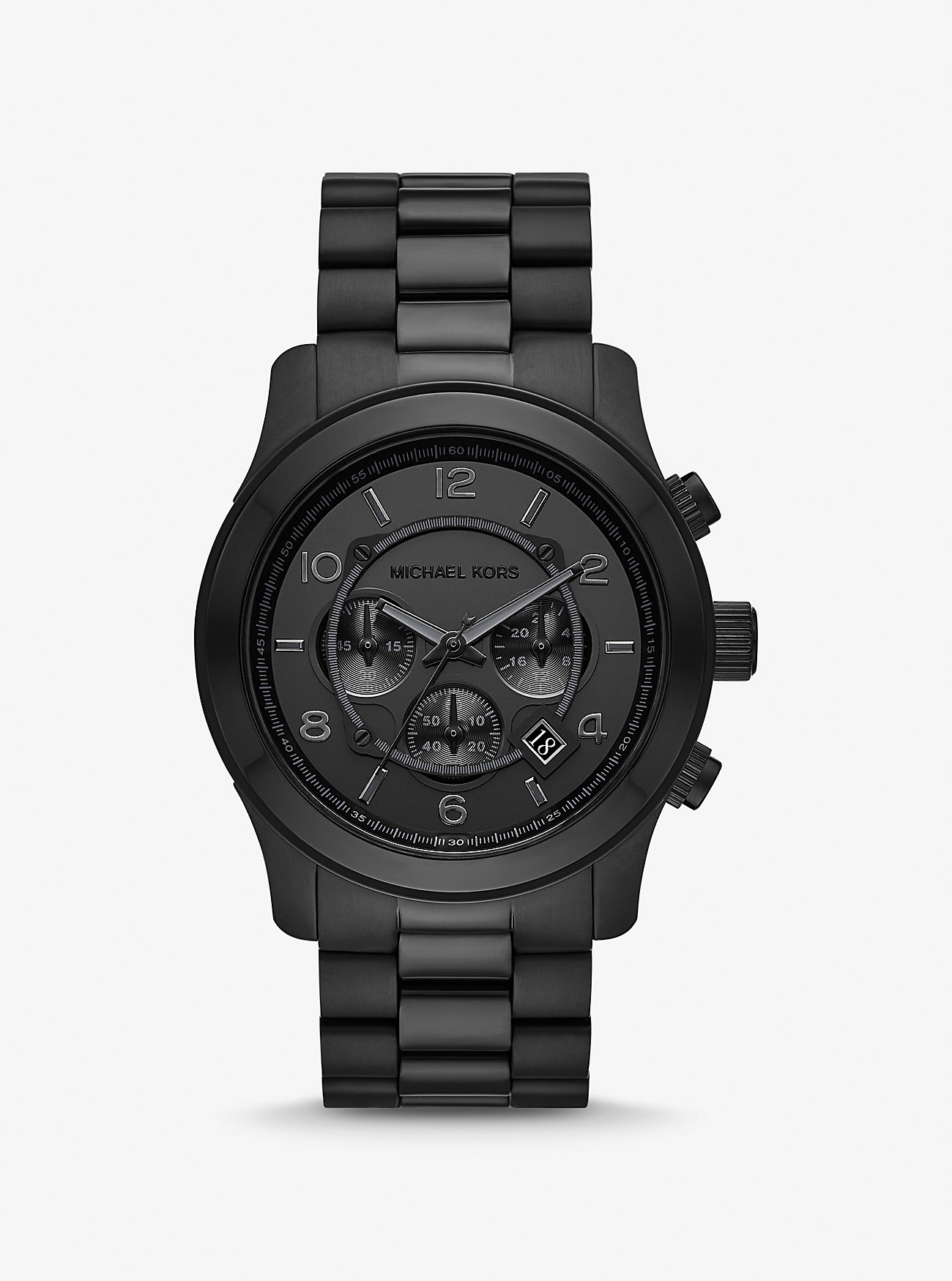 Крупногабаритные черные часы Runway Michael Kors, черный часы наручные michael kors slim runway черный