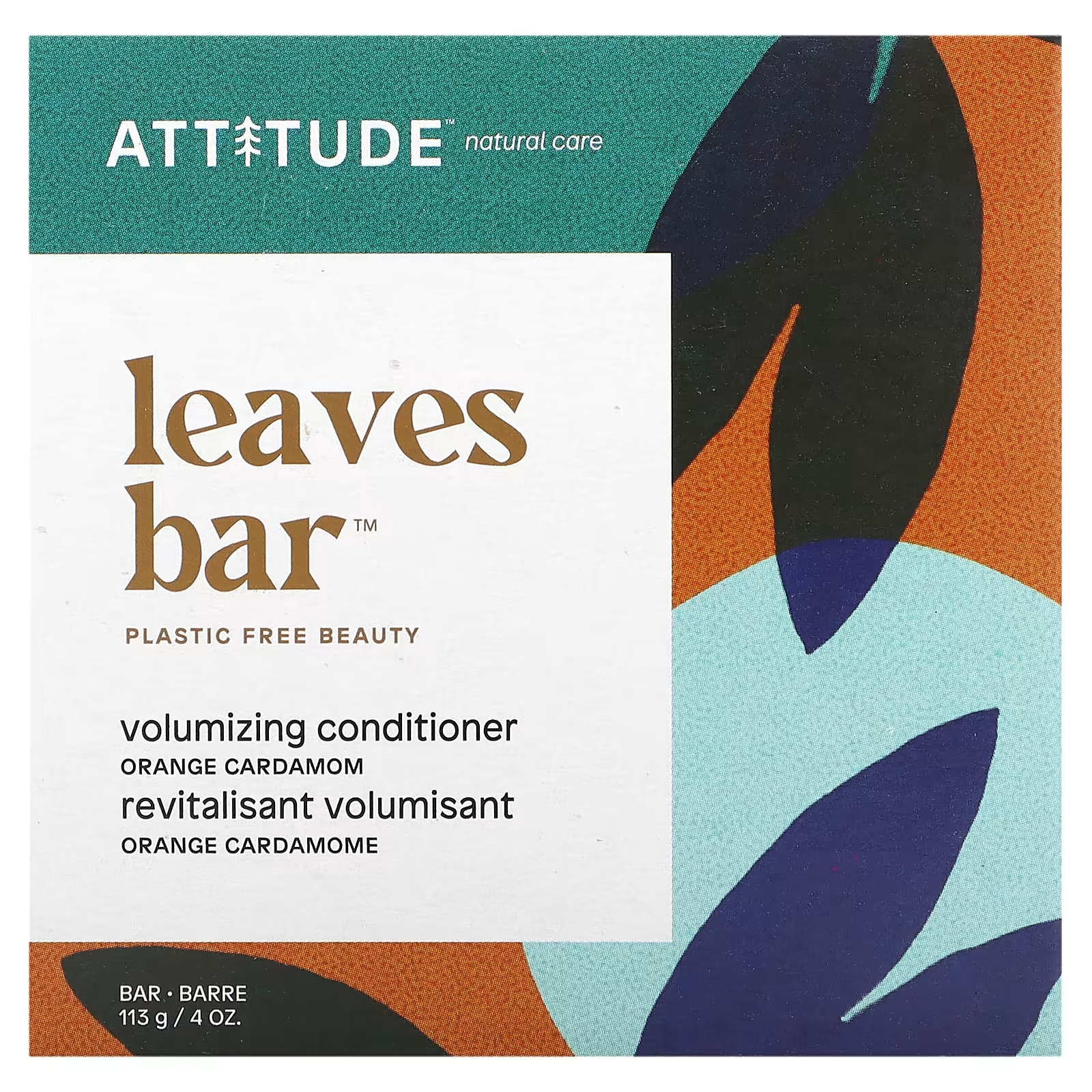 Кондиционер ATTITUDE Leaves Bar для объема апельсиновый кардамон, 113 г детокс кондиционер attitude leaves bar морская соль 113 г