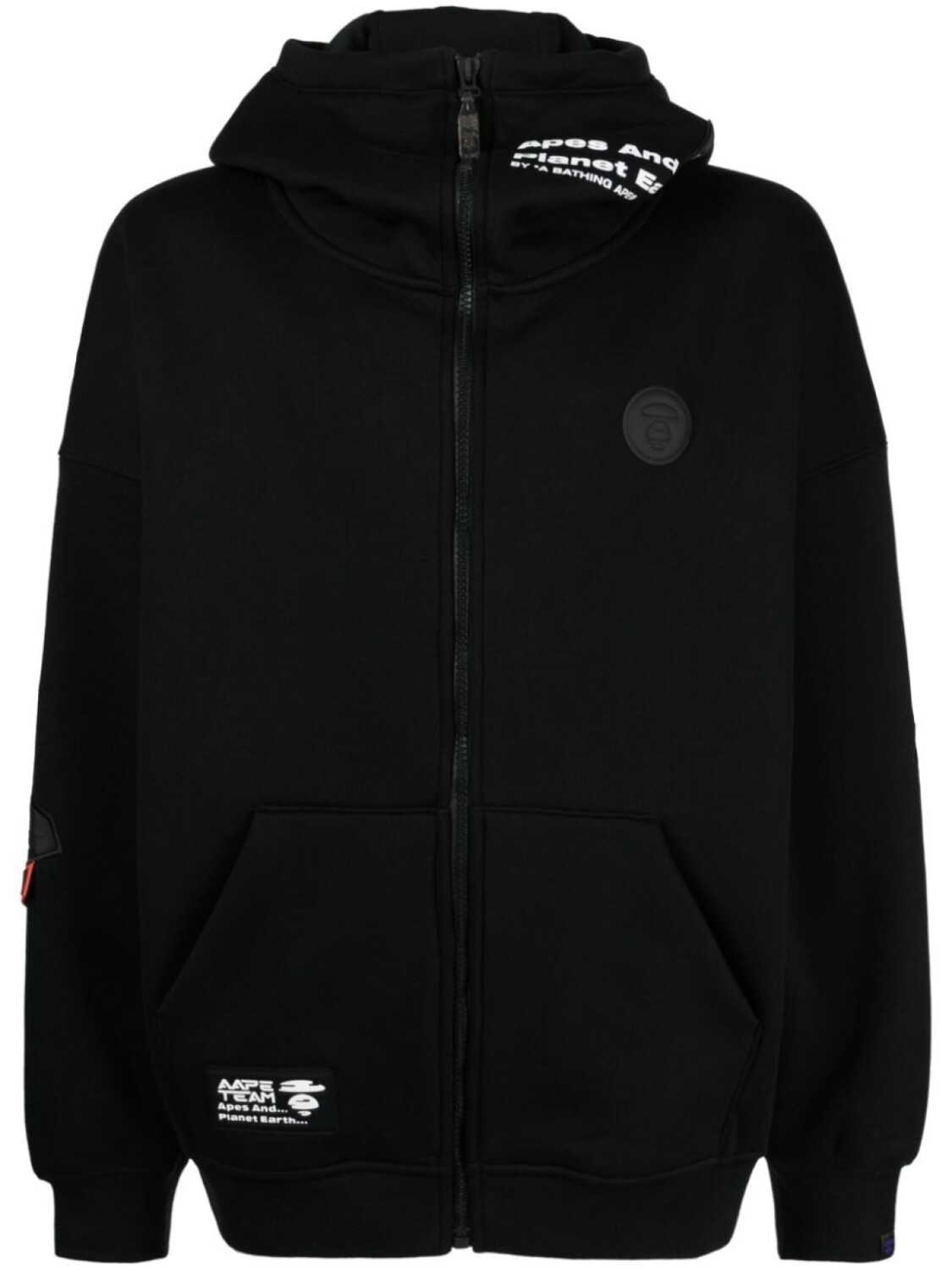 

Худи на молнии с аппликацией AAPE BY *A BATHING APE, черный