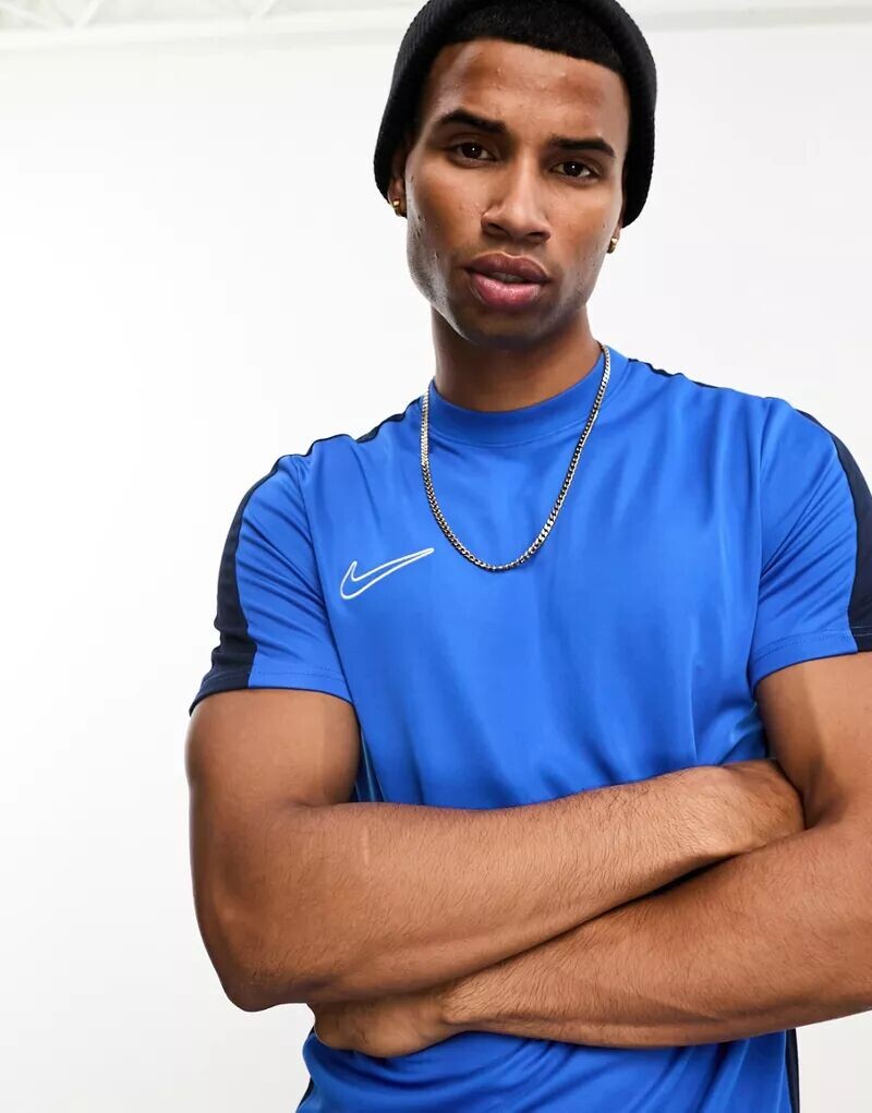 

Nike – Academy – Dri-FIT – футболка синего цвета со вставкой