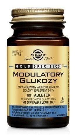 

Препарат, поддерживающий пищеварение Solgar Modulatory Glukozy 60 шт , 60 шт