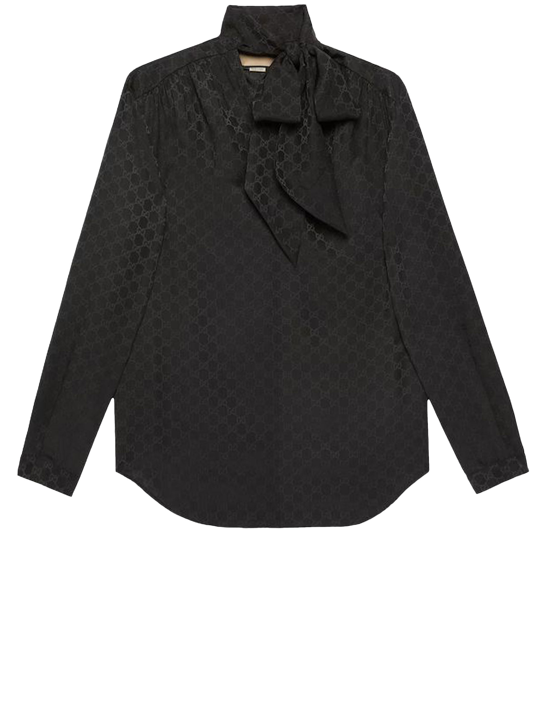 Рубашка Gucci GG silk, черный рубашка из шелкового крепа с принтом x cabana silesian blazé milano мультиколор