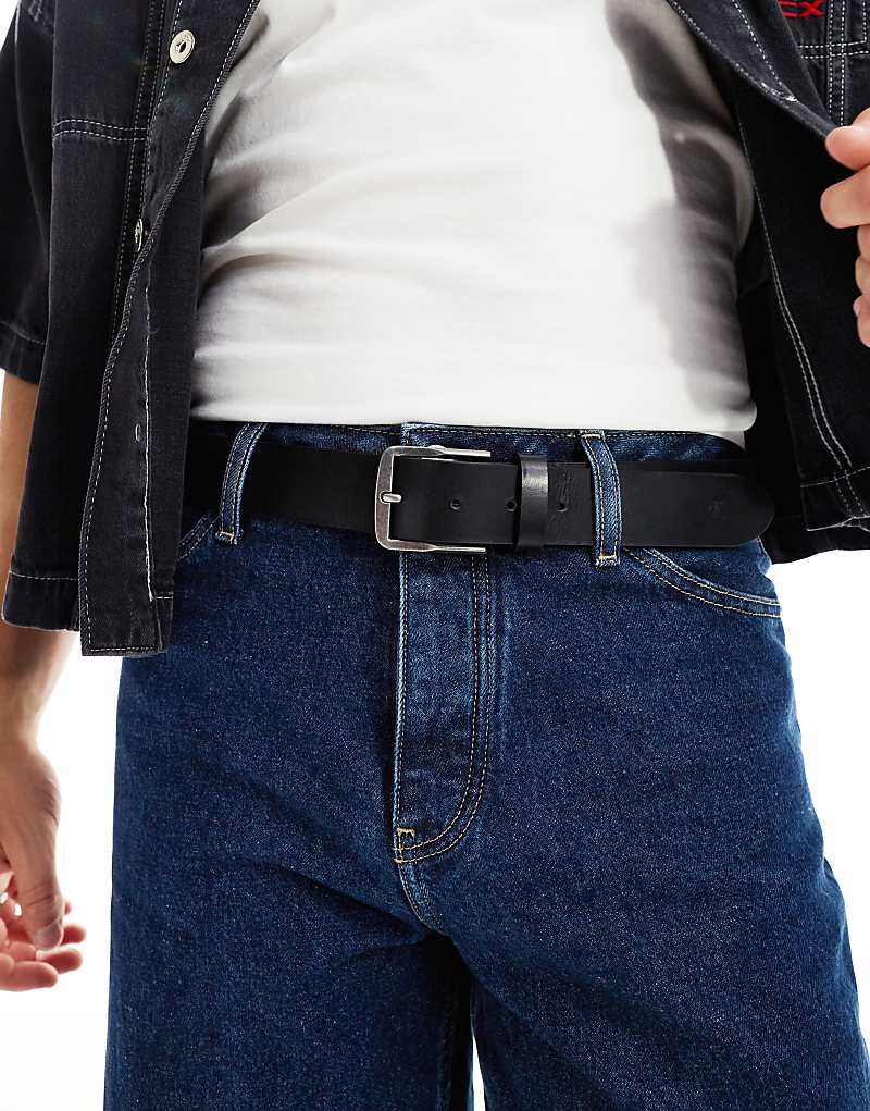 

Calvin Klein Jeans – Классический кожаный ремень черного цвета