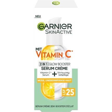 

Крем-сыворотка Garnier для уставшей кожи и темных пятен дневной крем 2-в-1 с витамином С 50 мл