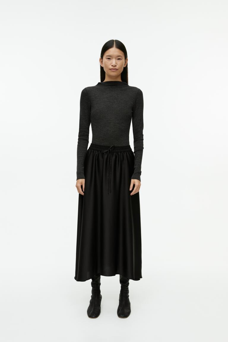 

Шерстяной топ с воротником-стойкой H&M, серый