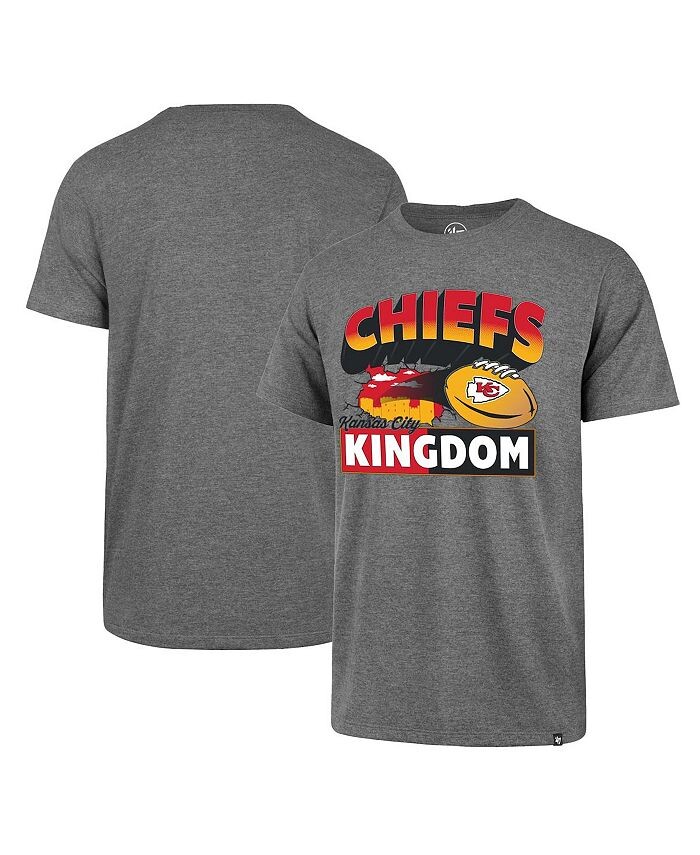

Мужская футболка Heather Grey Kansas City Chiefs Chiefs Kingdom Super Rival '47 Brand, серый