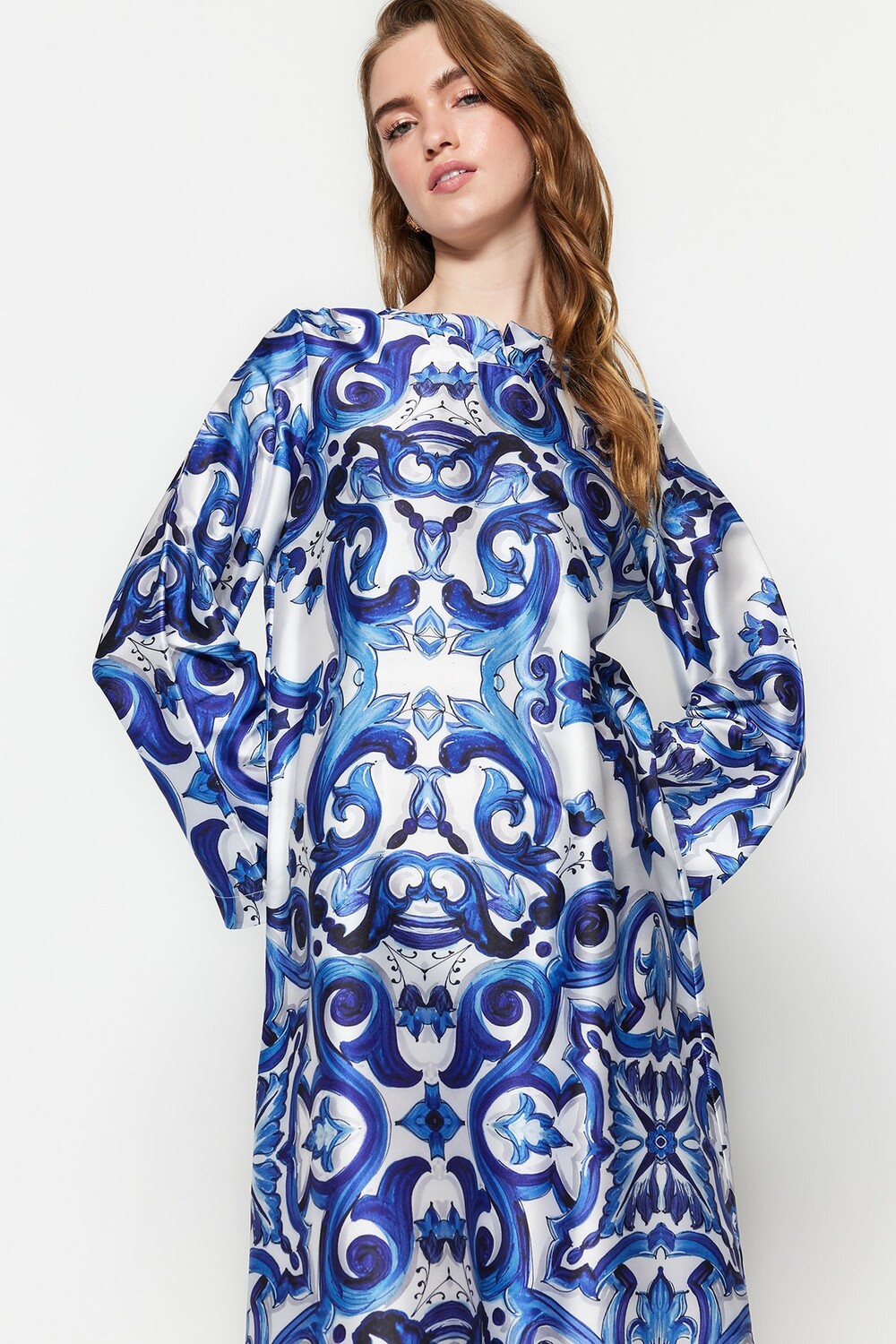 

Вечернее Платье - Синий - Макси Trendyol Modest, синий, Черный