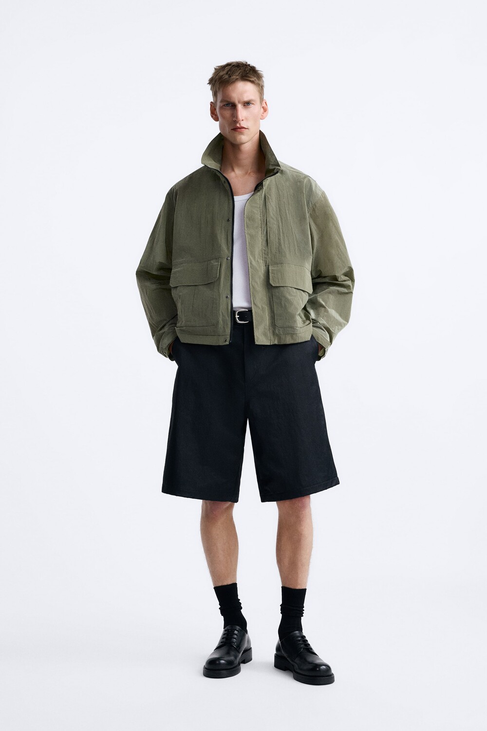 

Техническая куртка boxy fit Zara, зеленый