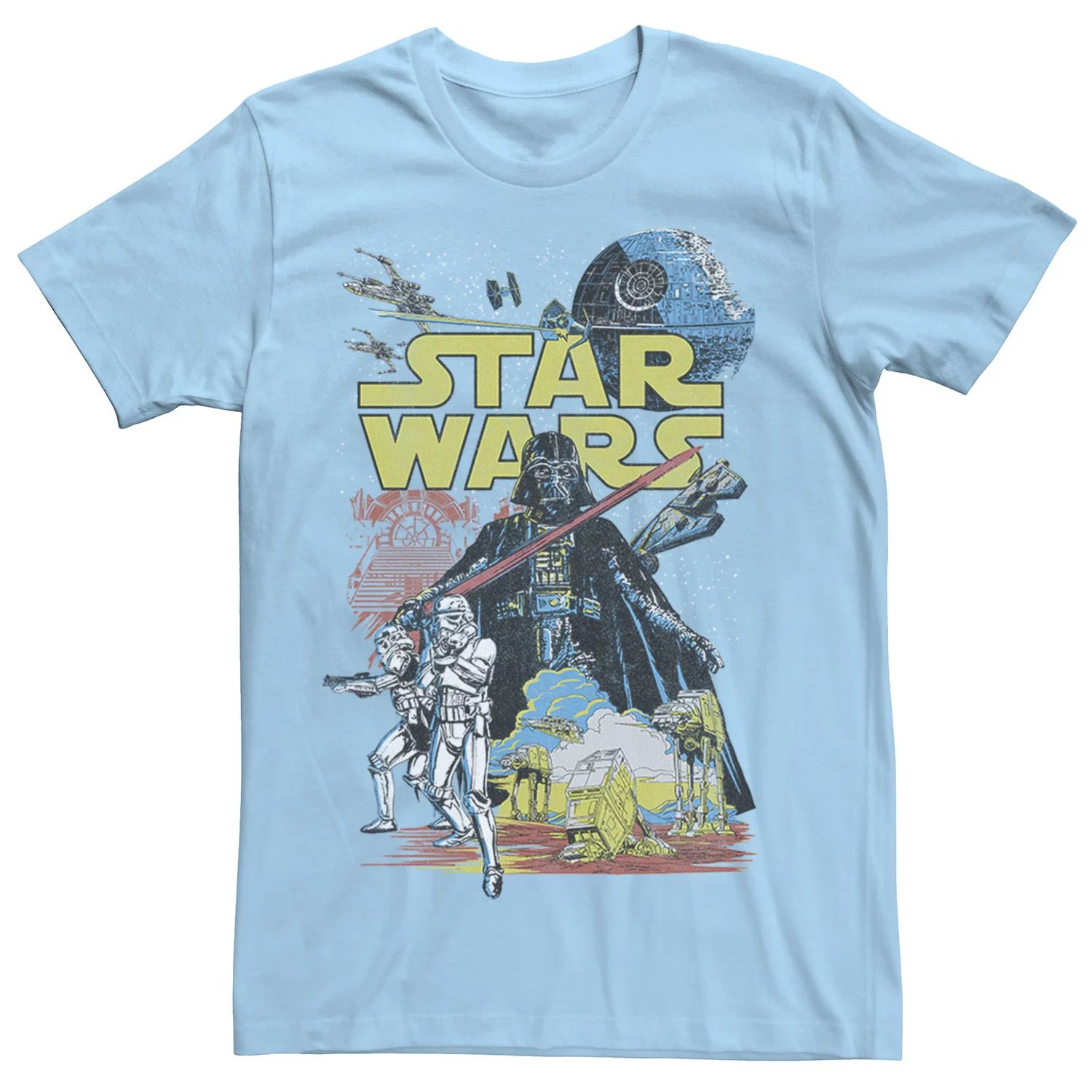 Мужская классическая футболка с графическим плакатом Rebel Star Wars, светло-синий