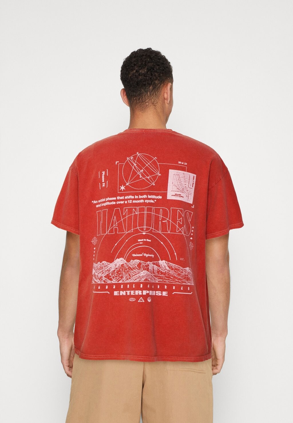 

Футболка с принтом NATURES ENTERPRISE BDG Urban Outfitters, стираный красный